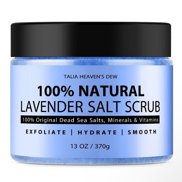 New Unopened Talia Heaven's Dew 100% Natural Lavender Salt Scrub Skincare 13 oz - Picture 2 of 13